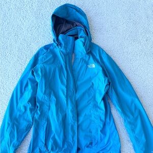 Women’s Northface rain jacket in Sky Blue